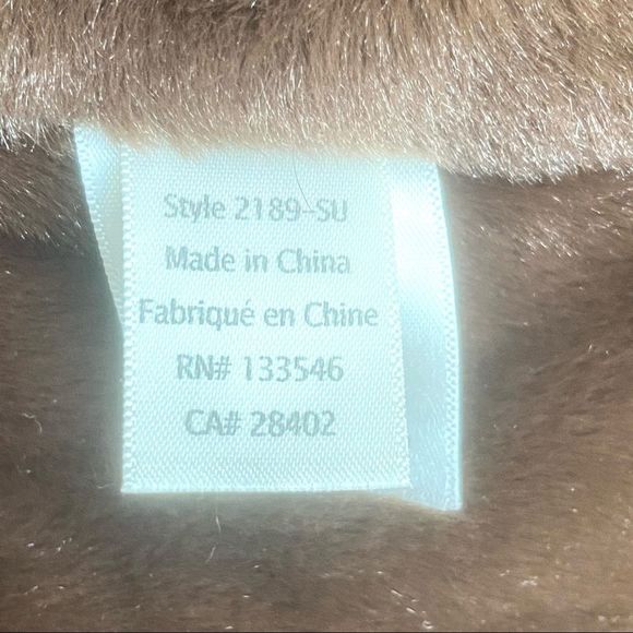 Ecru Genuine Suede Faux Fur Brown Vest Size S - Picture 7 of 9